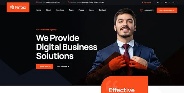 Fintex - Consulting Corporate WordPress Theme — blog and article listing