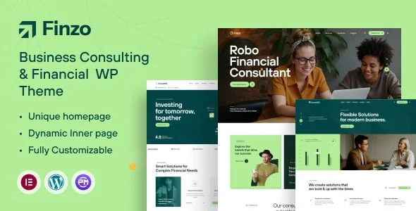 Finzo - Finance, Investment & Business WordPress Theme — homepage layout