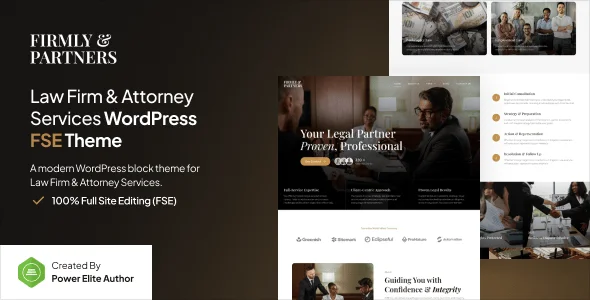 Firmly - Lawyer & Attorney Gutenverse FSE WordPress Block Theme — homepage layout