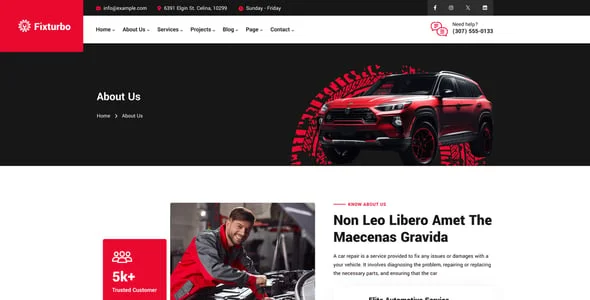 Fixturbo - Car Service & Auto Repair Elementor WordPress Theme Multipurpose — design detail view