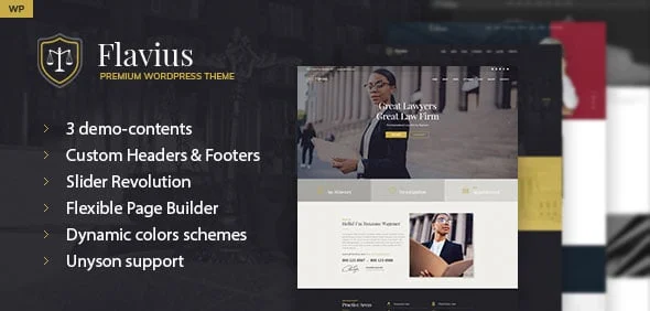 Flavius - Lawyer and Attorney WordPress Theme — homepage layout