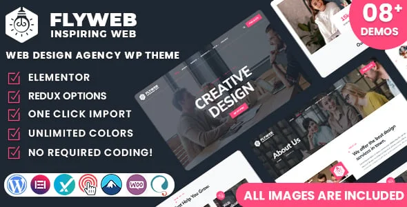 Flyweb - Web Design Agency WordPress Theme — homepage layout