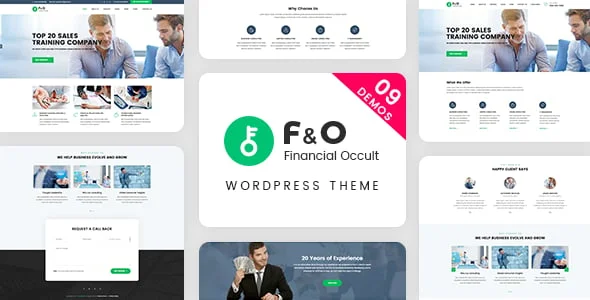 F&O - Consultant Finance WordPress Theme — homepage layout