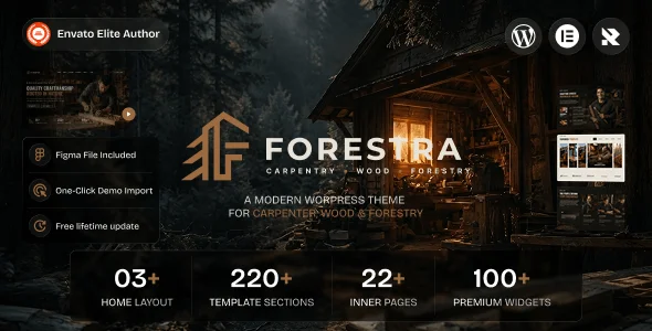 Forestra - Carpenter, Wood & Forestry WordPress Theme — homepage layout