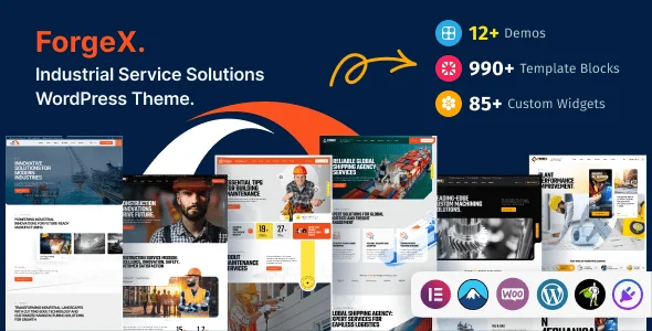 Forgex - Industrial & Factory WordPress Theme — homepage layout