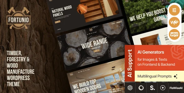 Fortunio - Carpenter, Forestry,  Wood Manufacture WordPress Theme — homepage layout