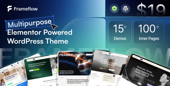 Frameflow - Multipurpose WordPress Theme WordPress theme homepage layout for a agency business website