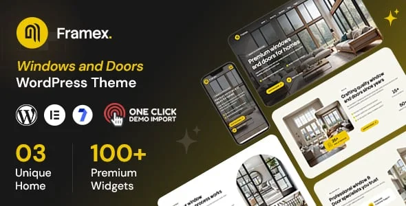 Framex - Windows and Doors WordPress Theme — homepage layout