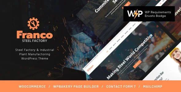 Franco | Steel Factory & Industrial Plant WordPress Theme — homepage layout