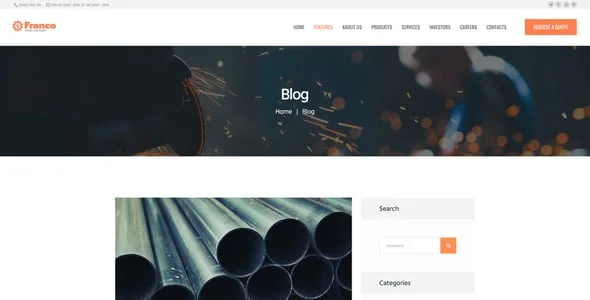 Franco | Steel Factory & Industrial Plant WordPress Theme — interior page design