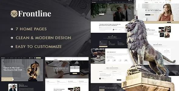 Frontline - Attorney & Lawyer WordPress Theme — homepage layout
