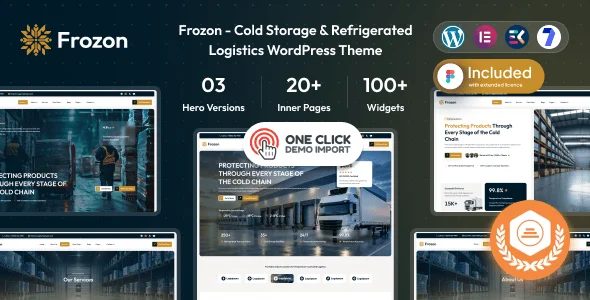 Frozon - Cold Storage & Refrigerated Logistics WordPress Theme — homepage layout