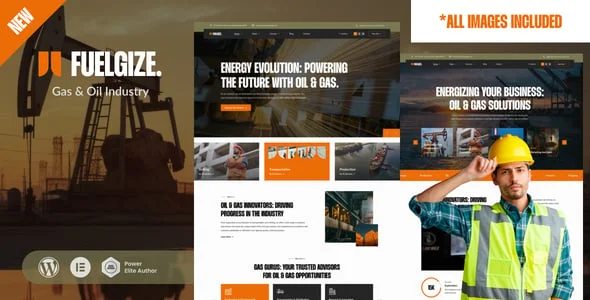 Fuelgize - Oil & Gas Industry WordPress Theme — homepage layout