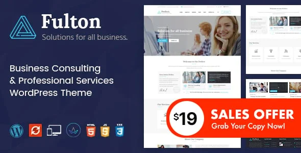 Fulton - Consulting Business and Multi-Purpose WordPress Theme — homepage layout