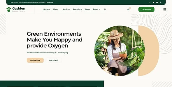 Gadden - Garden Landscaper WordPress Theme — interior page design