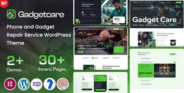 Gadgetcare - Phone and Gadget Repair Service WordPress Theme — homepage layout