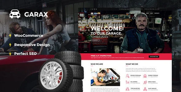 Garax - Automotive WordPress Theme — homepage layout