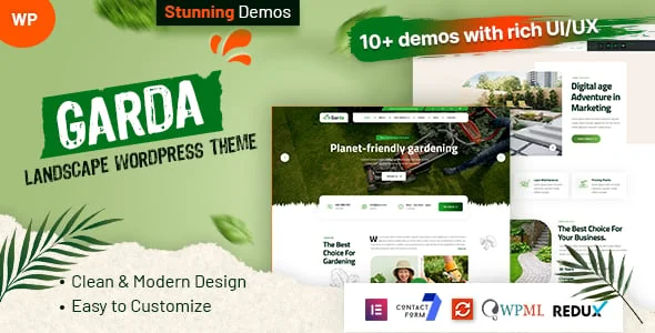 Garda - Gardening WordPress Theme — homepage layout
