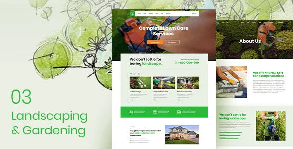 Gardena - Landscaping & Gardening WordPress Theme — interior page design