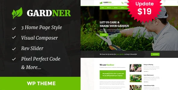 Gardener - Gardening and Landscaping WordPress Theme — homepage layout