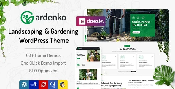 Gardenko - Gardening & Landscaping WordPress Theme — homepage layout