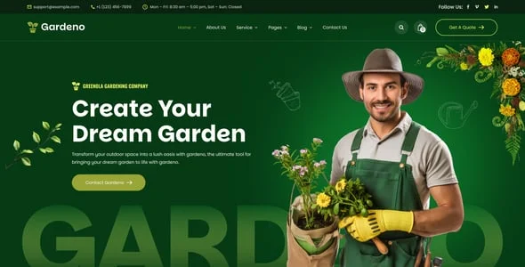 Gardeno - Gardening and Landscaping WordPress Theme — interior page design