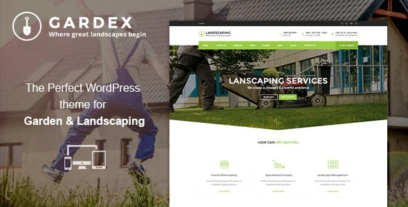 Gardex - Landscaping & Gardening WordPress Theme — homepage layout
