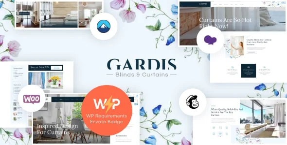 Gardis | Drapes, Blinds & Curtains WordPress Theme — homepage layout