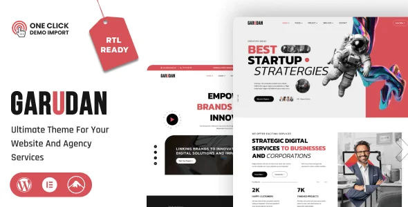Garudan - Creative Agency WordPress Theme — homepage layout
