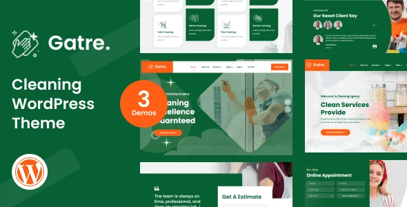 Gatre - Cleaning WordPress Theme — homepage layout