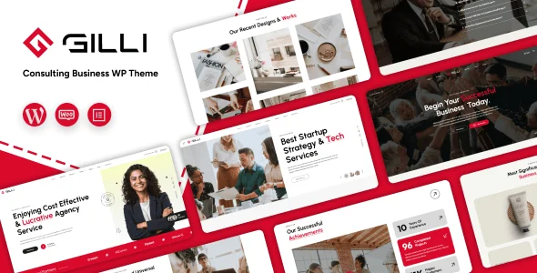 Gilli - Business Consulting WordPress Theme — homepage layout