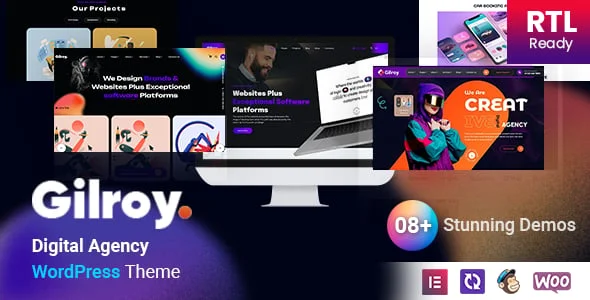 Gilory - Digital Agency WordPress — homepage layout