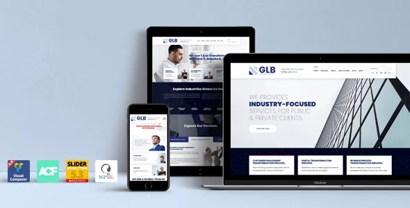 Glb - Responsive Multi-purpose WordPress Theme — homepage layout