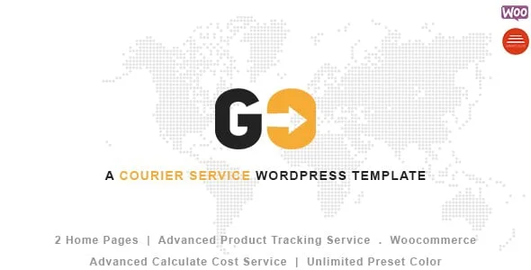 GO Courier– Delivery Transport WordPress Theme — homepage layout