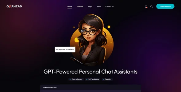 GoAhead — Business Startup WordPress Theme — design detail view