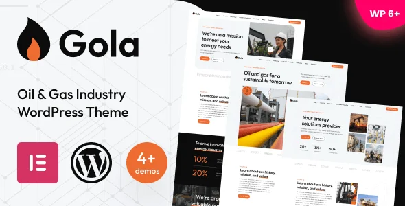 Gola - Oil & Gas Industry WordPress Theme — homepage layout