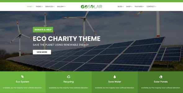GoSolar - Eco Environmental  & Nature WordPress Theme — blog and article listing