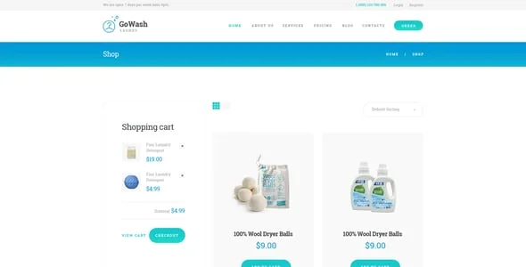 GoWash | Dry Cleaning & Laundry Service WordPress Theme — interior page design