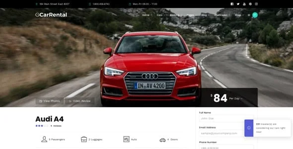 Grand Car Rental | Limousine WordPress — interior page design