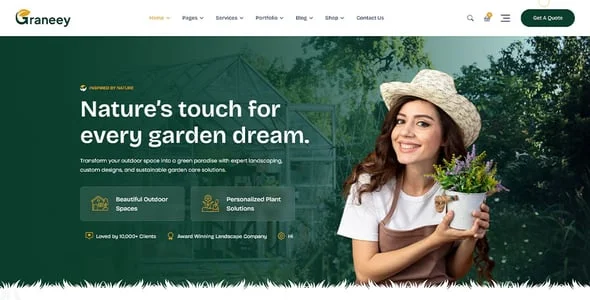Graneey - Garden & Landscaping WordPress Theme — blog and article listing