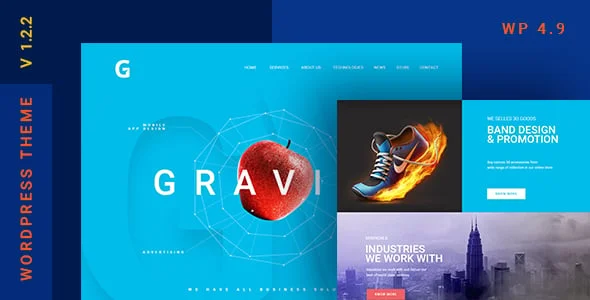 Gravitify | Multipurpose Business WordPress Theme — homepage layout