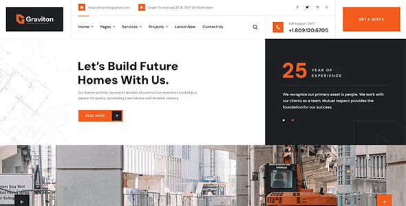 Graviton - Construction WordPress Theme — interior page design