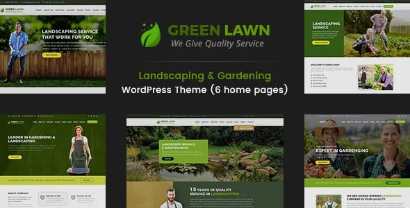 Green Lawn - Landscaping WordPress Theme — homepage layout