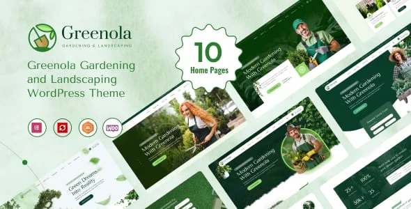 Greenola - Gardening & Landscaping WordPress Theme — homepage layout