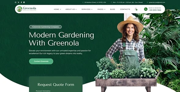 Greenola - Gardening & Landscaping WordPress Theme — design detail view