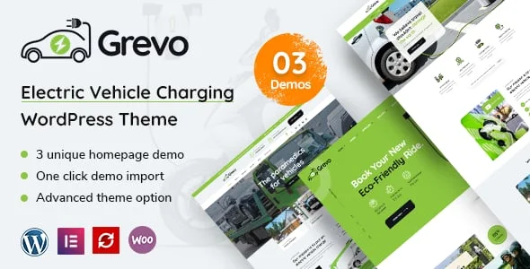 Grevo - Electric Vehicle Charging WordPress Theme — homepage layout