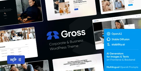 Gross - Accounting, Statistics & Analytics WordPress Theme — homepage layout