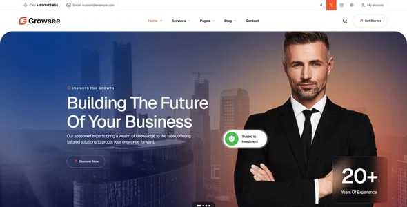 Growsee - Business Consulting & Investment WordPress Theme — blog and article listing