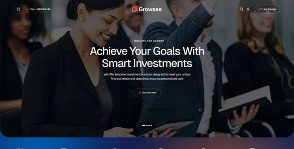 Growsee - Business Consulting & Investment WordPress Theme — interior page design