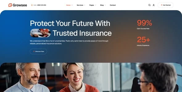 Growsee - Business Consulting & Investment WordPress Theme — design detail view